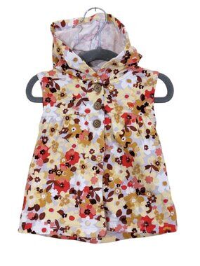 Carters Girls Sleeveless Floral Hooded Vest Size 24 months Cotton